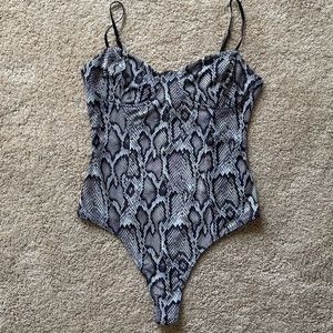 Nordstrom Snake Print Bustier Bodysuit size M